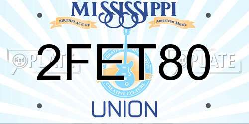 2FET80 Mississippi License Plate