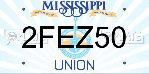 2FEZ50 Mississippi License Plate