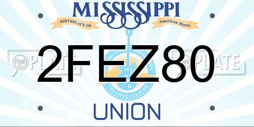 2FEZ80 Mississippi License Plate