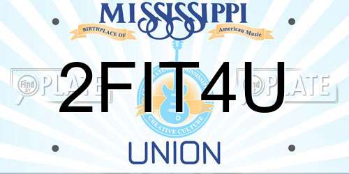 2FIT4U Mississippi License Plate