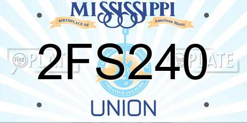 2FS240 Mississippi License Plate