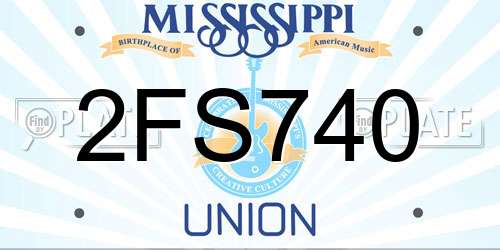 2FS740 Mississippi License Plate