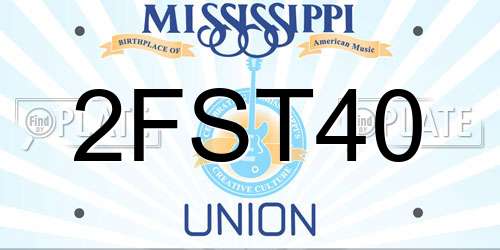 2FST40 Mississippi License Plate