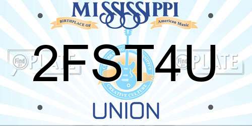 2FST4U Mississippi License Plate
