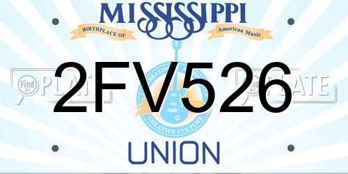 2FV526 Mississippi License Plate