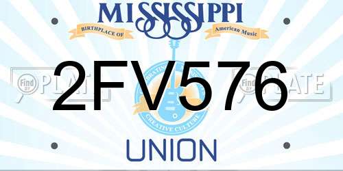 2FV576 Mississippi License Plate