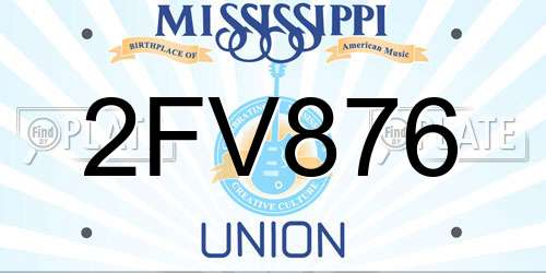 2FV876 Mississippi License Plate