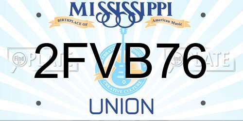 2FVB76 Mississippi License Plate