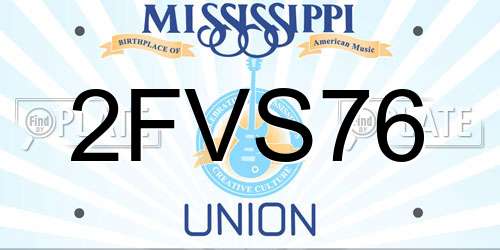 2FVS76 Mississippi License Plate