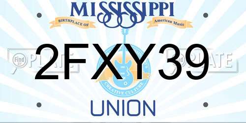 2FXY39 Mississippi License Plate