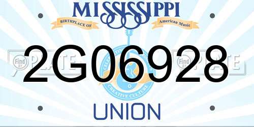2G06928 Mississippi License Plate