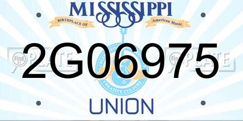 2G06975 Mississippi License Plate