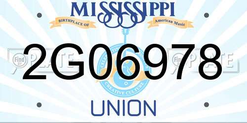 2G06978 Mississippi License Plate