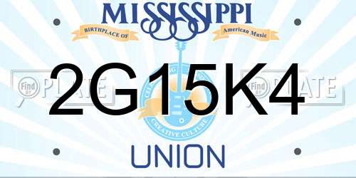 2G15K4 Mississippi License Plate