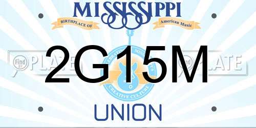 2G15M Mississippi License Plate