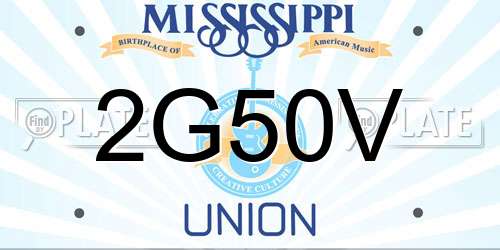 2G50V Mississippi License Plate