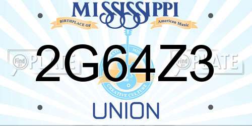 2G64Z3 Mississippi License Plate