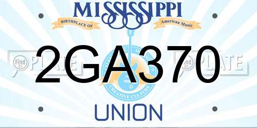2GA370 Mississippi License Plate