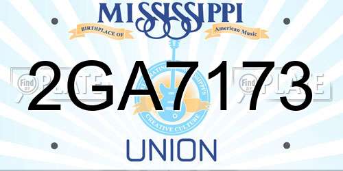 2GA7173 Mississippi License Plate