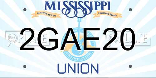 2GAE20 Mississippi License Plate