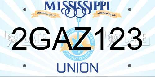 2GAZ123 Mississippi License Plate