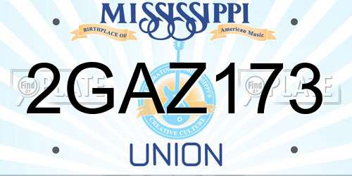 2GAZ173 Mississippi License Plate