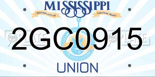 2GC0915 Mississippi License Plate
