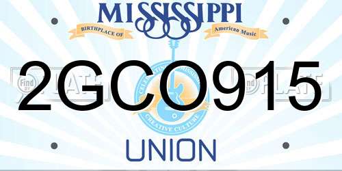 2GCO915 Mississippi License Plate