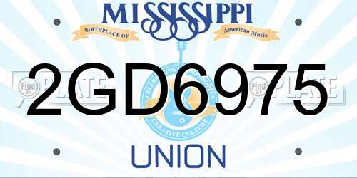 2GD6975 Mississippi License Plate