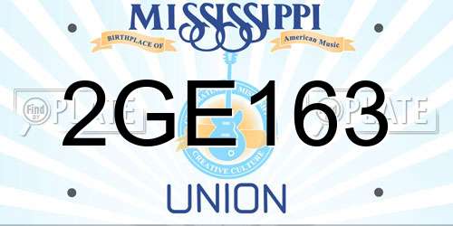 2GE163 Mississippi License Plate