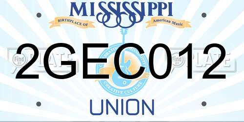 2GEC012 Mississippi License Plate