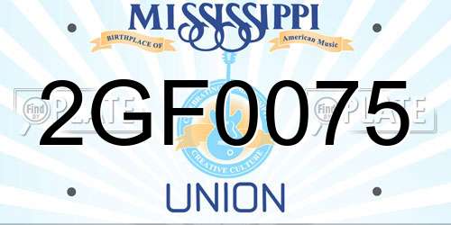 2GF0075 Mississippi License Plate