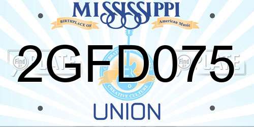 2GFD075 Mississippi License Plate