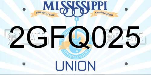 2GFQ025 Mississippi License Plate