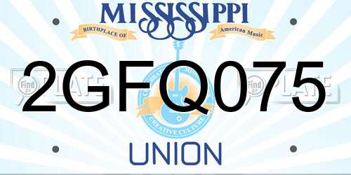2GFQ075 Mississippi License Plate