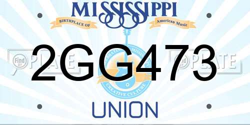 2GG473 Mississippi License Plate