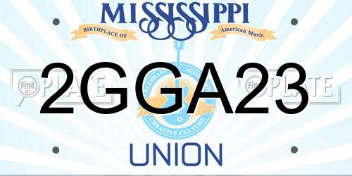 2GGA23 Mississippi License Plate