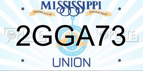 2GGA73 Mississippi License Plate