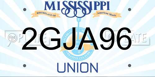 2GJA96 Mississippi License Plate