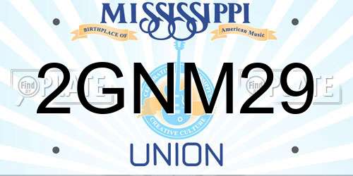 2GNM29 Mississippi License Plate