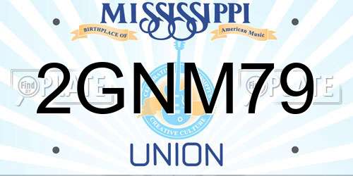 2GNM79 Mississippi License Plate