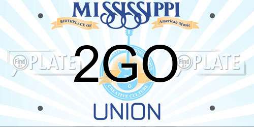 2GO Mississippi License Plate