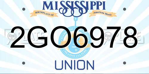 2GO6978 Mississippi License Plate