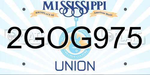 2GOG975 Mississippi License Plate