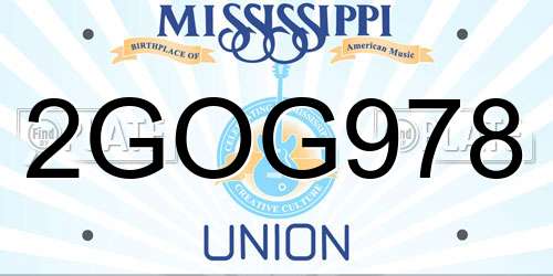 2GOG978 Mississippi License Plate