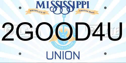 2GOOD4U Mississippi License Plate