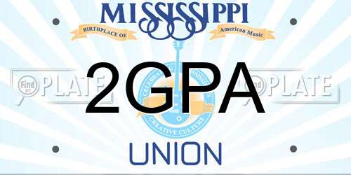 2GPA Mississippi License Plate