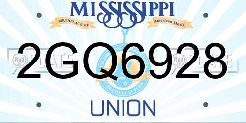 2GQ6928 Mississippi License Plate