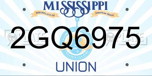 2GQ6975 Mississippi License Plate