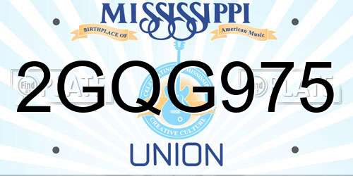2GQG975 Mississippi License Plate